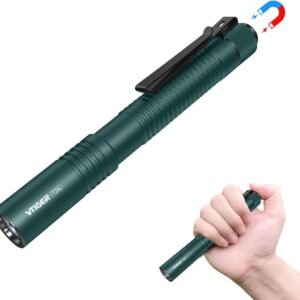 VTIGER T2A Compact EDC Flashlight,1500 Lumens 2*AA Rechargeable LED Flashlight,